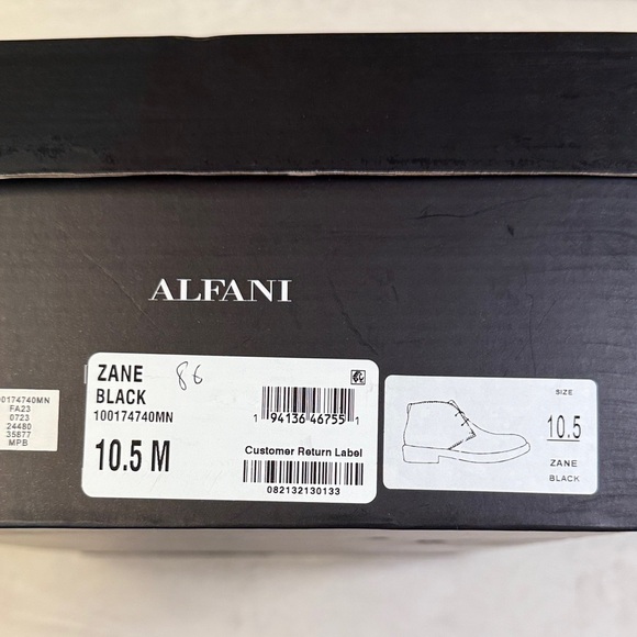 Alfani Men\'s Zane Lace-Up Chukka Boots - Black- Size 10.5 main image 8
